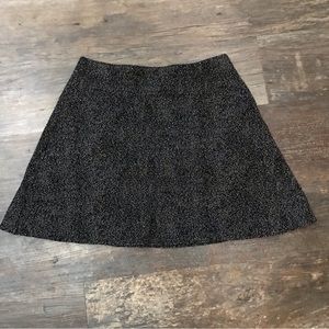 LOFT Confetti Black/White Slight Flair Mini Skirt